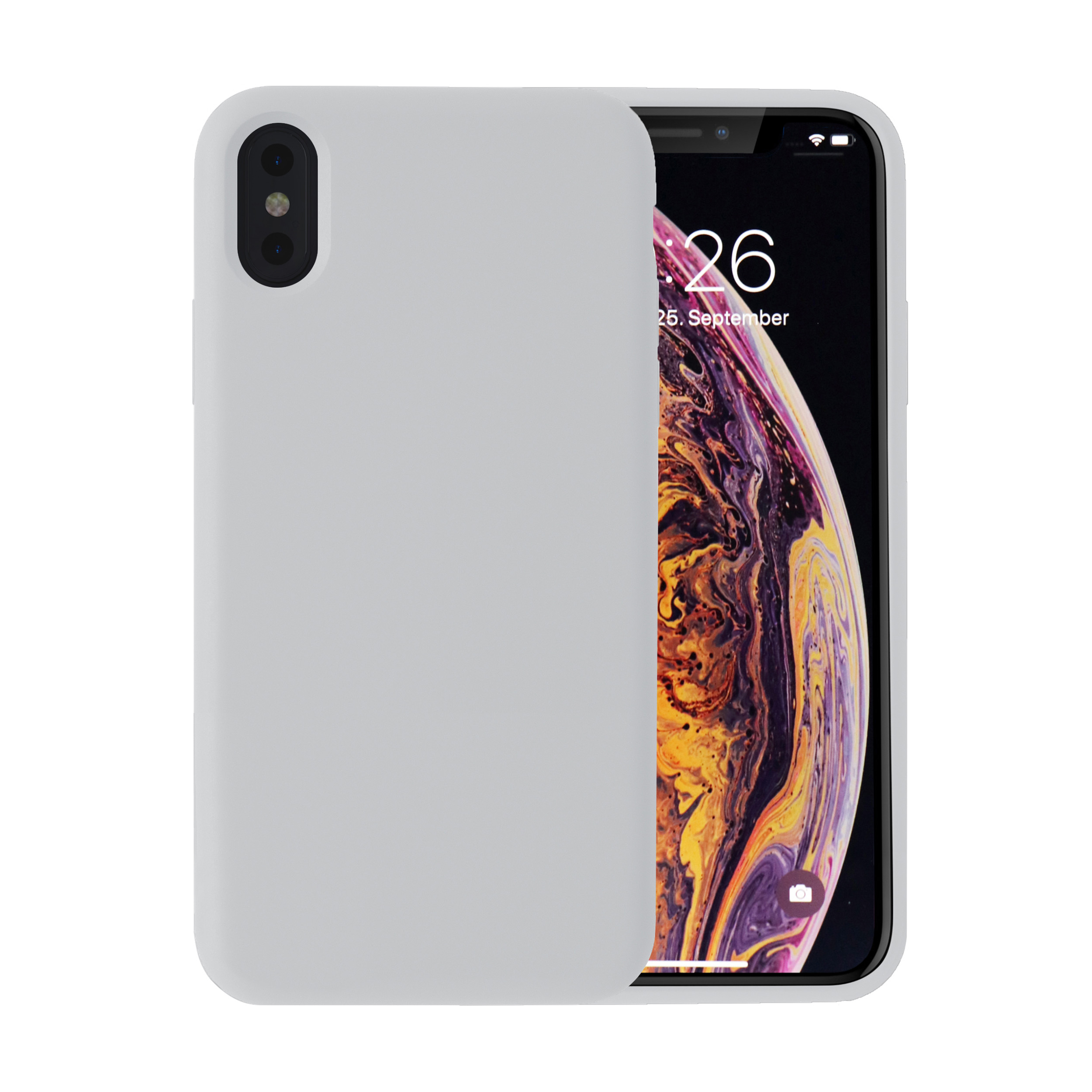 KMP Silikon Quiet gray für quiet Full IPhone XS, Schutzhülle Cover, Apple, iPhone X, X Gray, XS