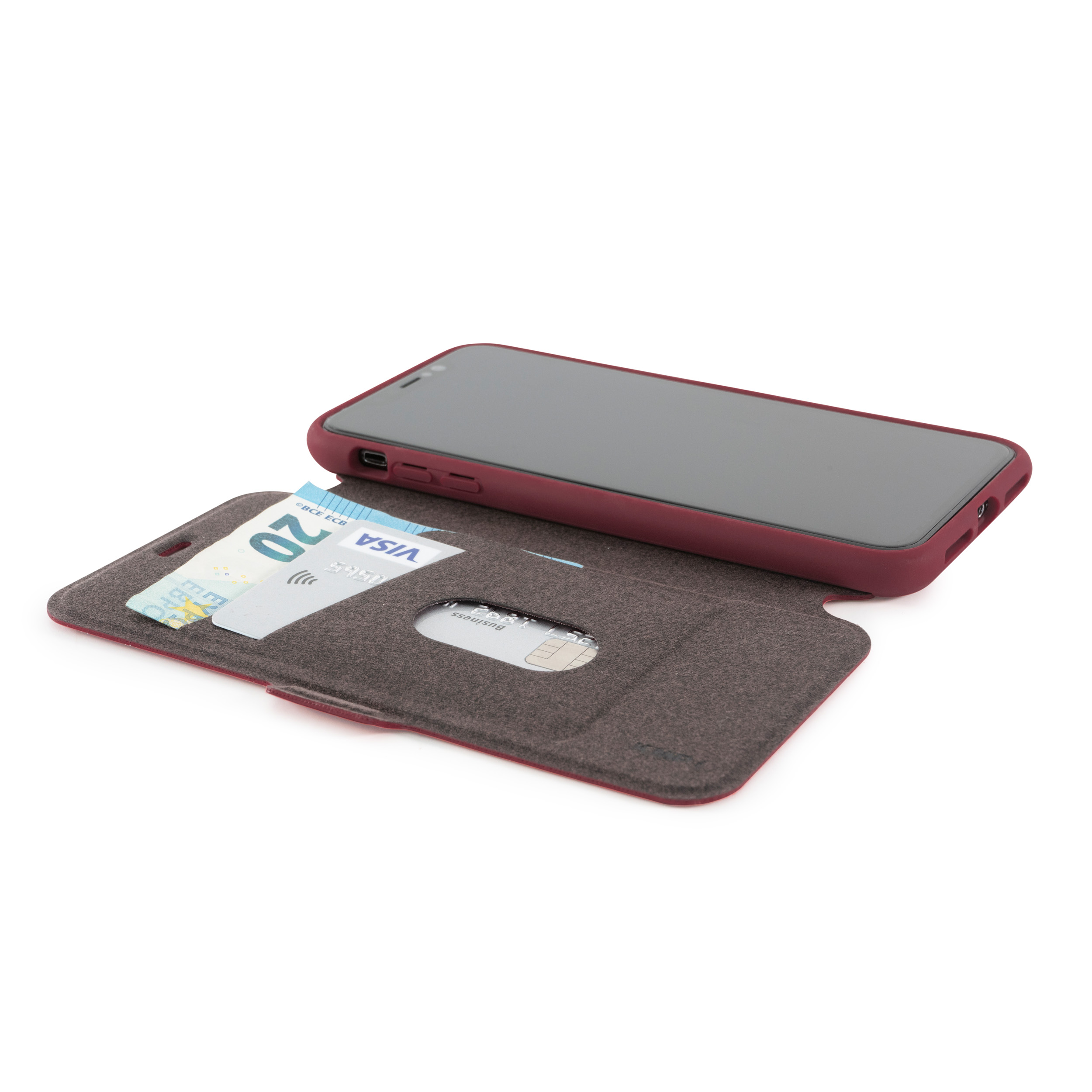 KMP Bookcase Cherry Cover, XS, für X XS, iPhone red Full Red, Apple, IPhone cherry X