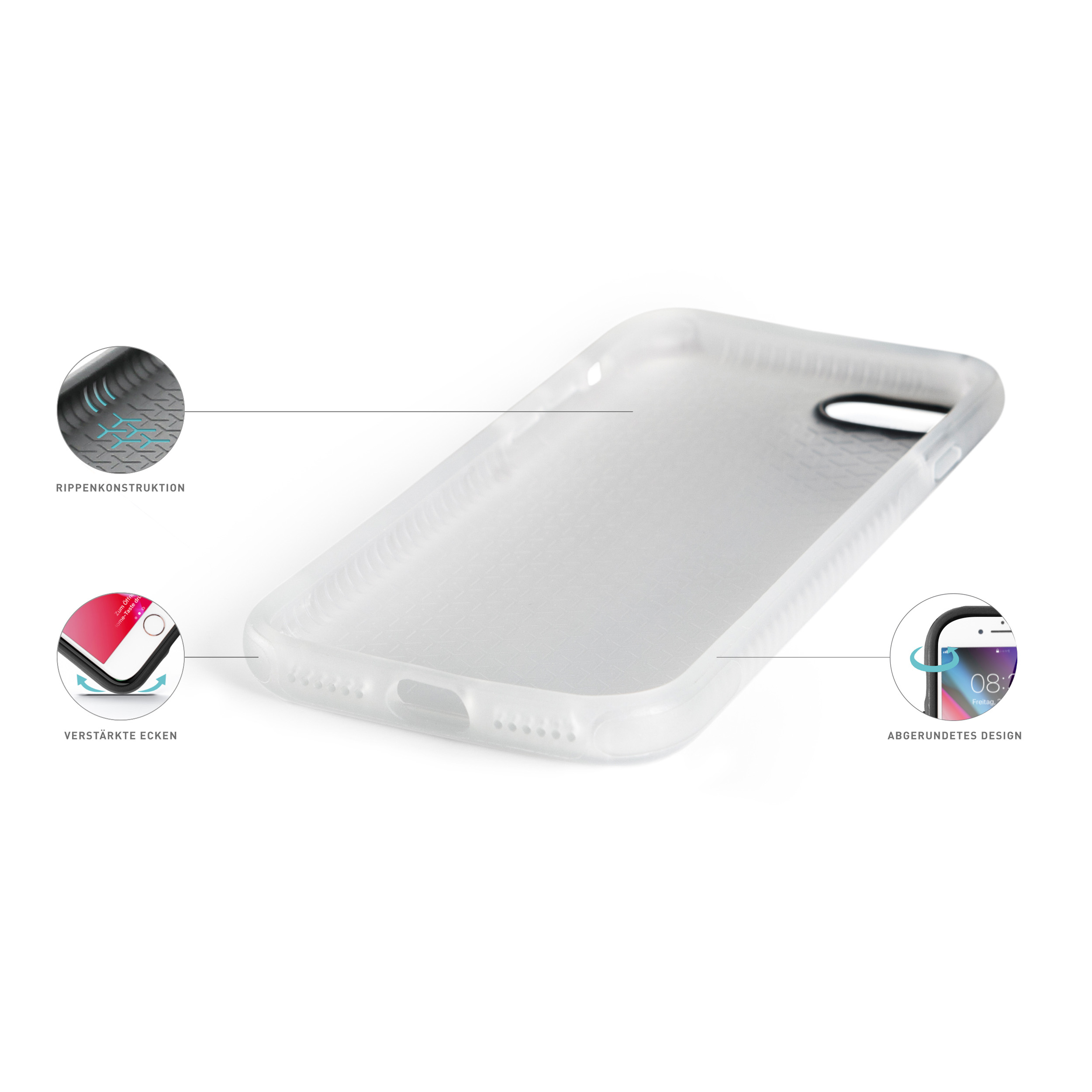 KMP Sporty SE3 Backcover, iPhone Schutzhülle iPhone (2020), SE2 Apple, 8, 7, 7, für SE2, SE3, (2022), 6, Transparent, transparent 6, 8, weiß