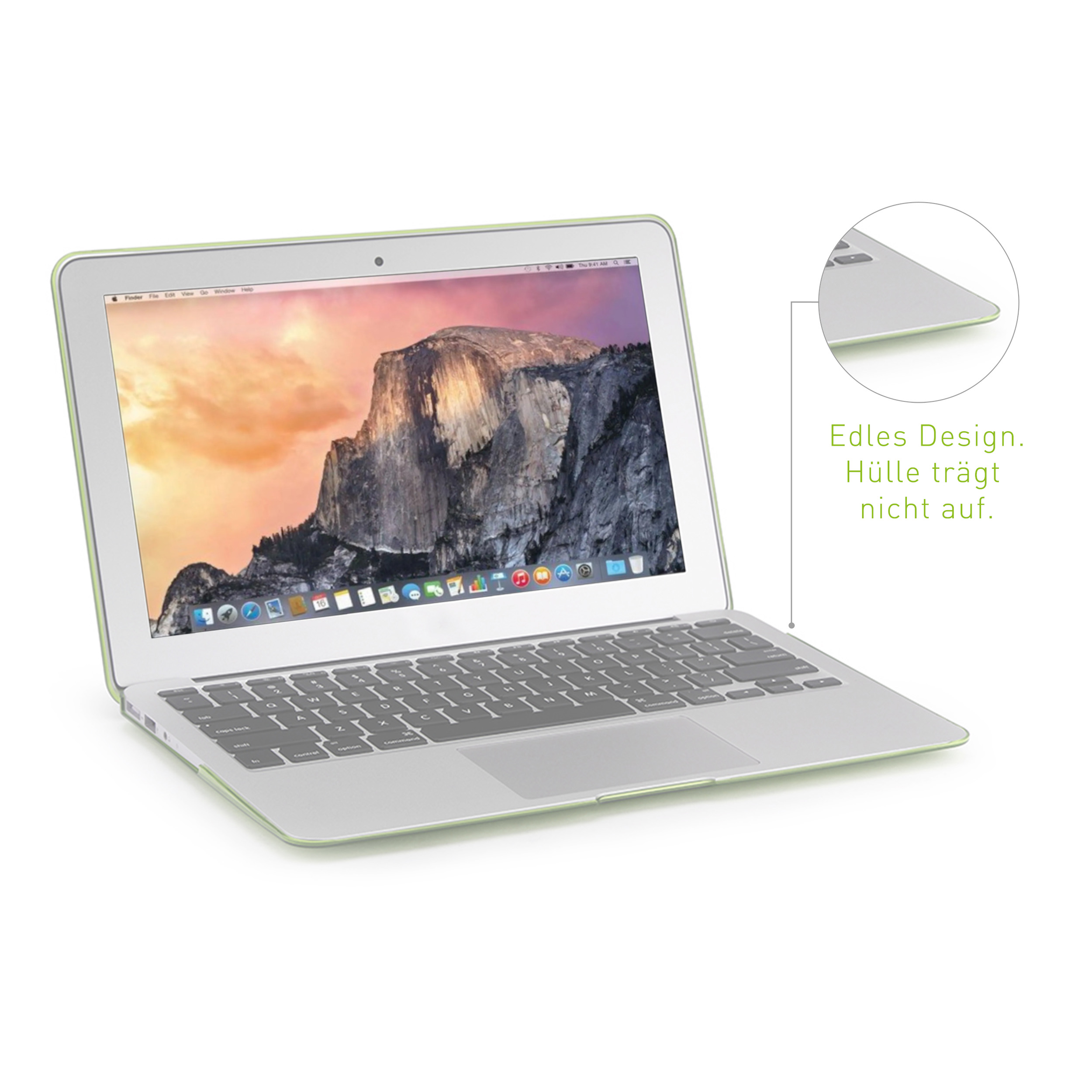 KMP Schutzhülle Green Premium für Apple PC, Cover MacBook Full Air, für Protective case green 11