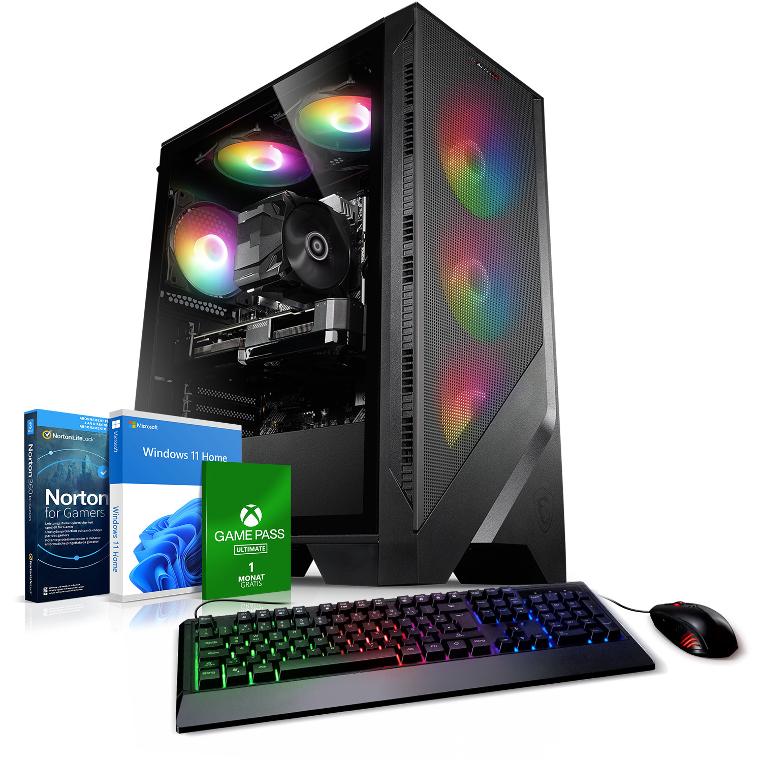 KIEBEL Cobra AMD Ryzen 5 RTX™ Prozessor, 8 GB 5500, 3050, GB mit 5 AMD 16 Gaming SSD, 11 NVIDIA RAM, Windows Home, 500 GeForce Ryzen™ PC GB