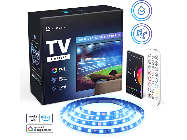 LIDEKA LED Strips 2m LED TV Multicolors Hintergrundbeleuchtung