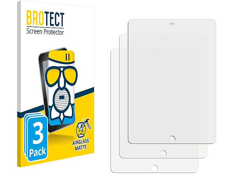 BROTECT 3x Airglass matte Schutzfolie(für Air iPad Apple 2013)