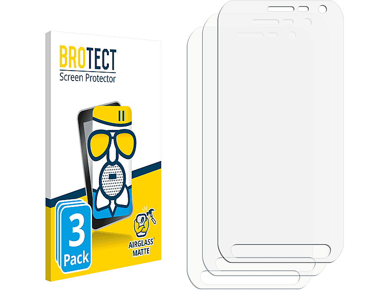 BROTECT 3x Airglass Schutzfolie(für Galaxy S6 Samsung matte Active SM-G890A)