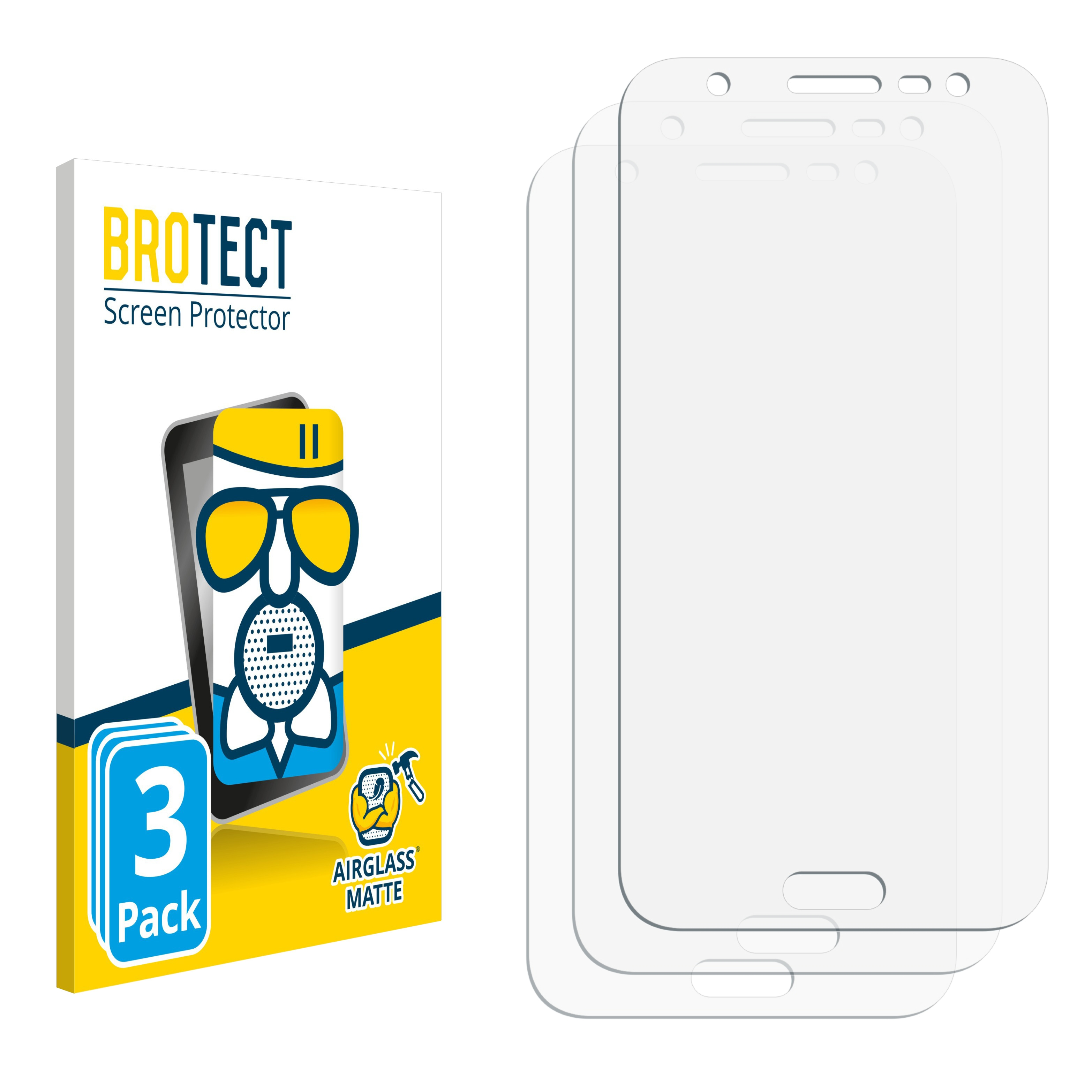 Schutzfolie(für Samsung 3x Galaxy J5 Airglass matte 2015) BROTECT