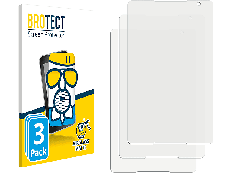 BROTECT 3x Airglass matte Schutzfolie(für Alcatel 3T10) | Tabletschutzfolien