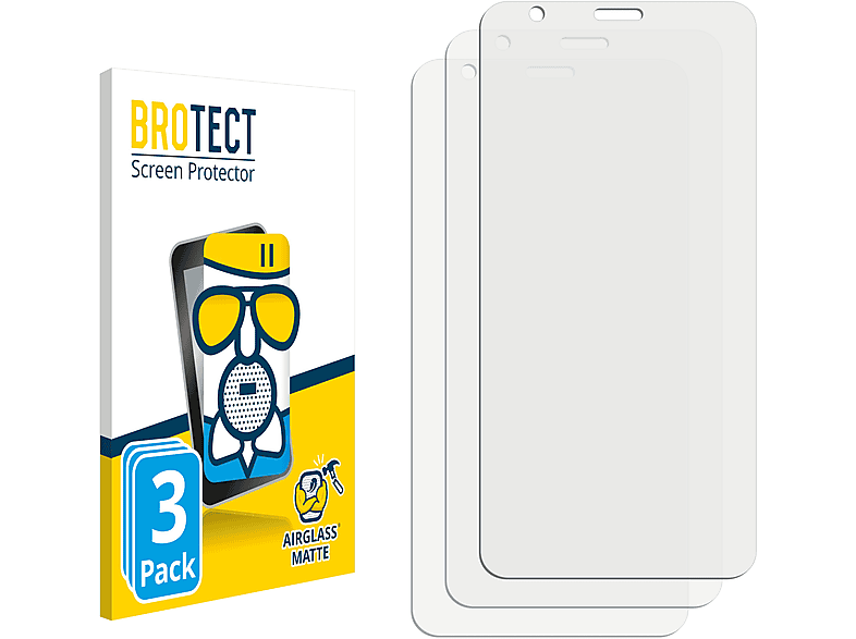 matte 3x Schutzfolie(für ZTE L8) Airglass BROTECT Blade