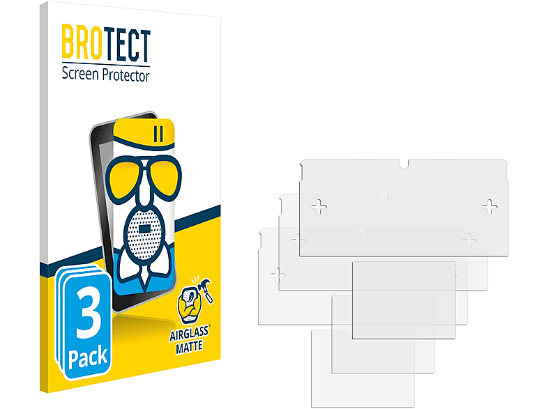 BROTECT 3x Airglass matte 3DS) Schutzfolie(für Nintendo