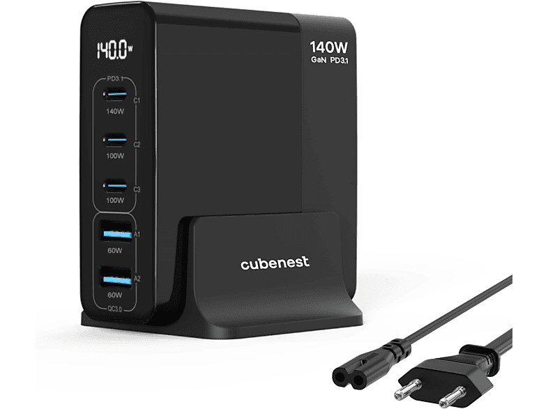 CUBENEST PD GaN Adapter 140W S5D0 USB Ladegerät 140 Watt