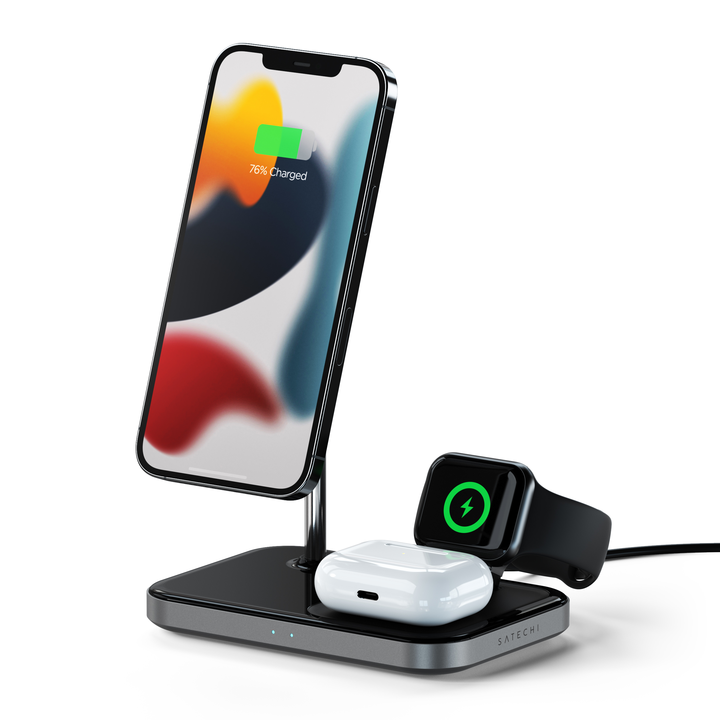 SATECHI 3-in-1 Magnetic Charging Stand Wireless Wireless Charger Satechi, Nero