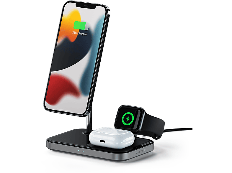 Satechi, Wireless 3-in-1 Charger SATECHI Charging Nero Magnetic Stand Wireless