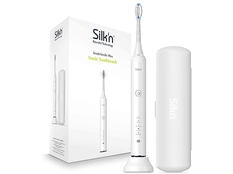SILK\'N SonicSmile Plus Elektrische Zahnbürste Weiß elektrische Schallzahnbürste Weiß
