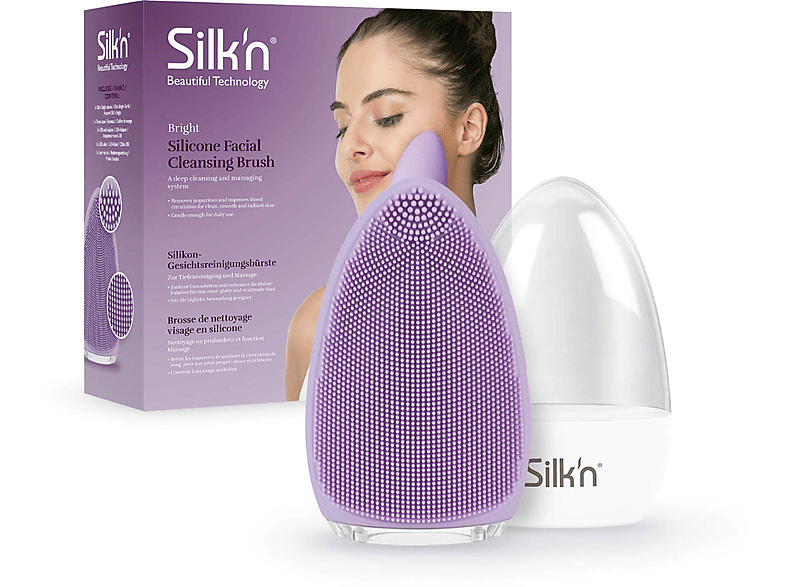 SILK\'N Bright - Ultrahygienische Gesichtsbürste Lila - Lila Gesichtsreinigungsbürste