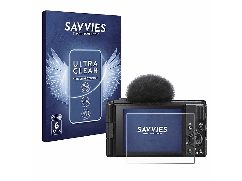 SAVVIES 6x klare Schutzfolie(für Sony ZV-1F)