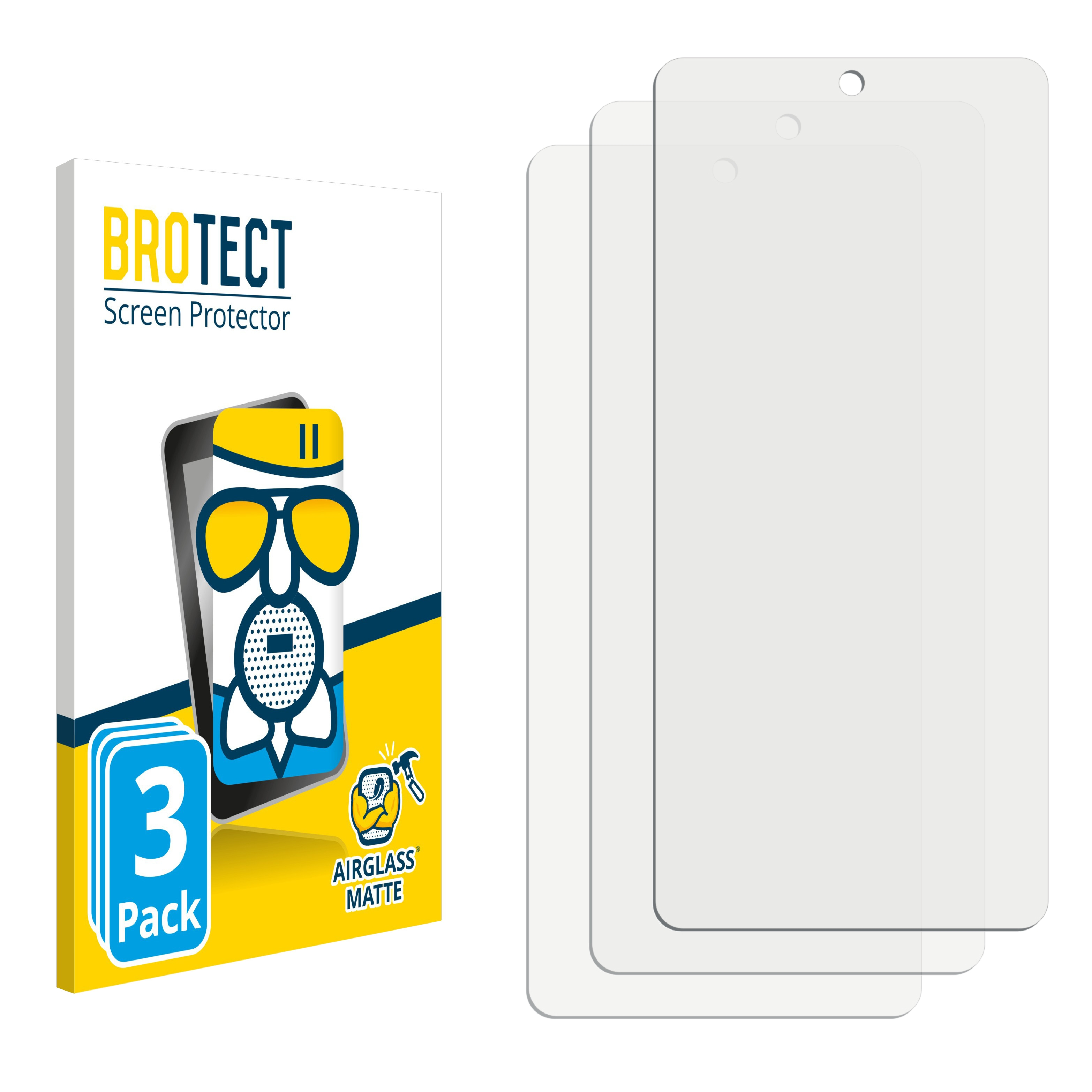 BROTECT 3x Airglass 12 Xiaomi Note matte Turbo) Schutzfolie(für Redmi