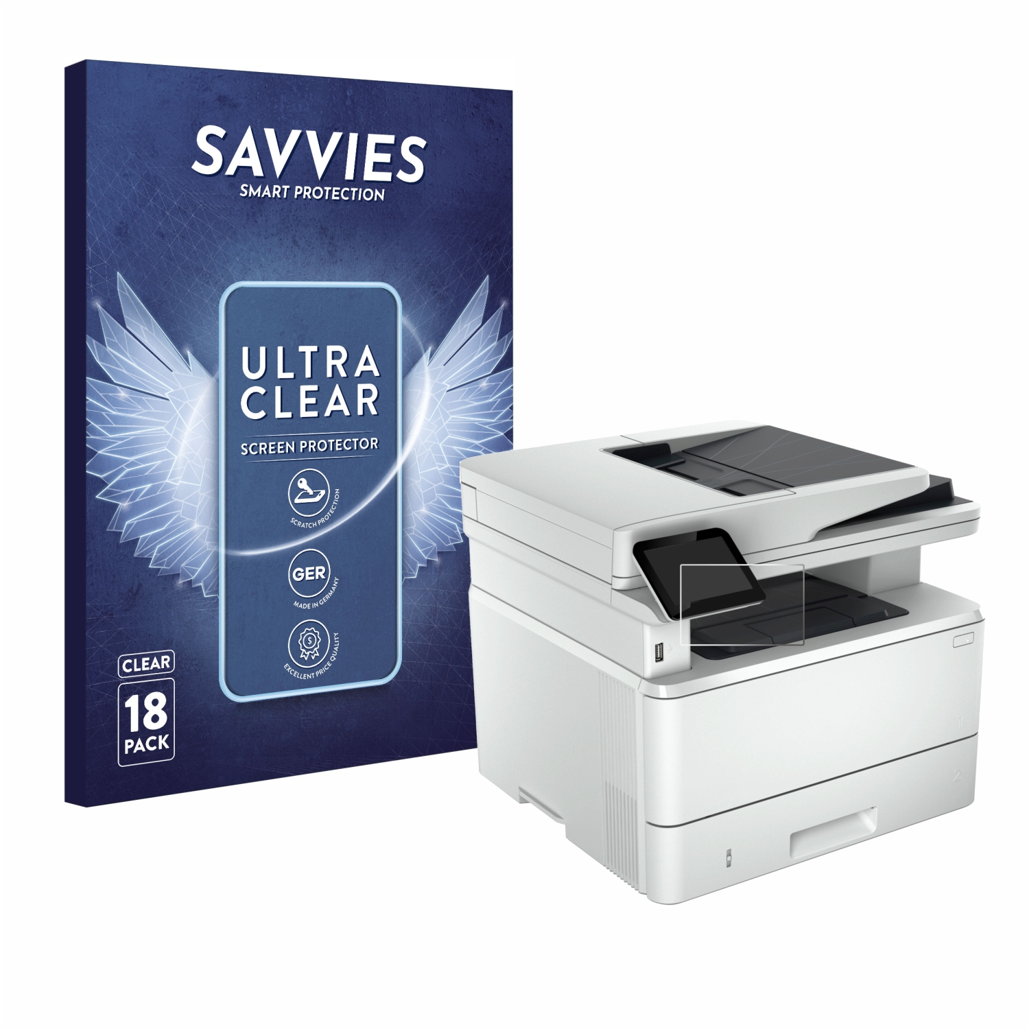 SAVVIES 18x klare Schutzfolie(für Pro HP LaserJet Color M479fdn)