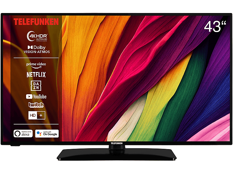 TV) SMART D43U551X1CWI 108 / 4K, TELEFUNKEN cm, 43 UHD (Flat, LED TV Zoll