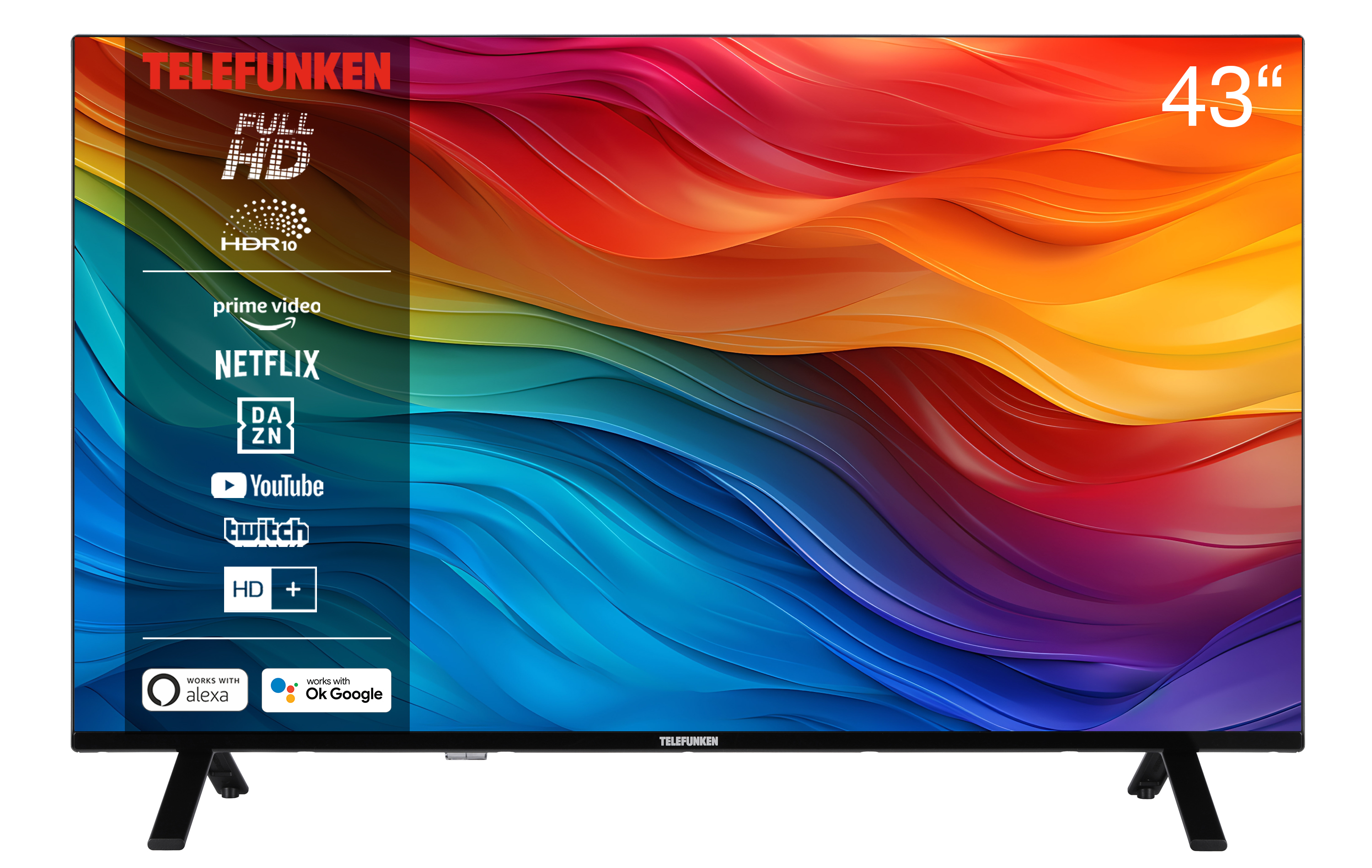 TELEFUNKEN XF43SN750S TV LED (Flat, 108 TV) cm, 43 Full-HD, SMART Zoll 