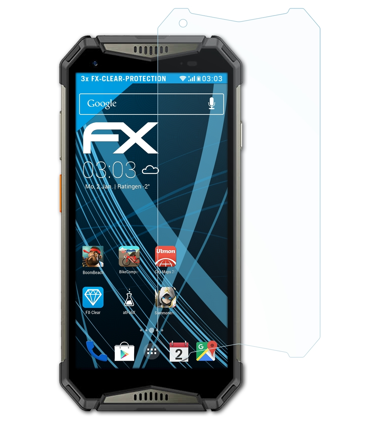 ATFOLIX 3x FX-Clear Armor Power Displayschutz(für 20WT) Ulefone