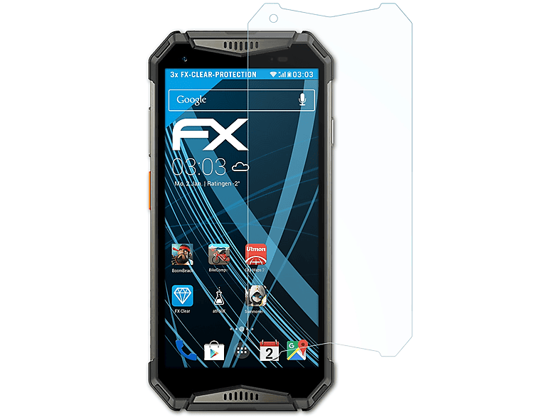 ATFOLIX 3x FX-Clear Displayschutz(für Ulefone Power Armor 20WT)
