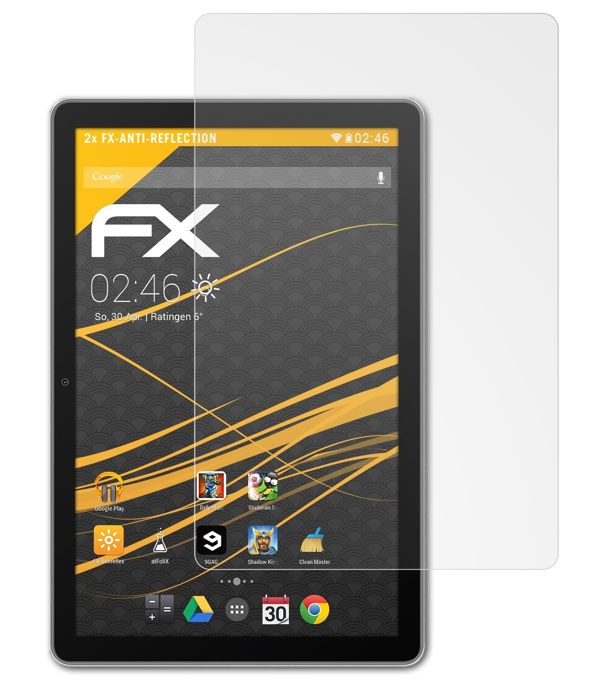 FX-Antireflex 2x 70 Displayschutz(für Tab Blackview ATFOLIX WiFi)