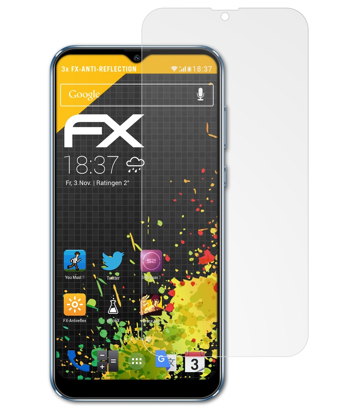 ATFOLIX FX-Antireflex X18) 3x Displayschutz(für XGody