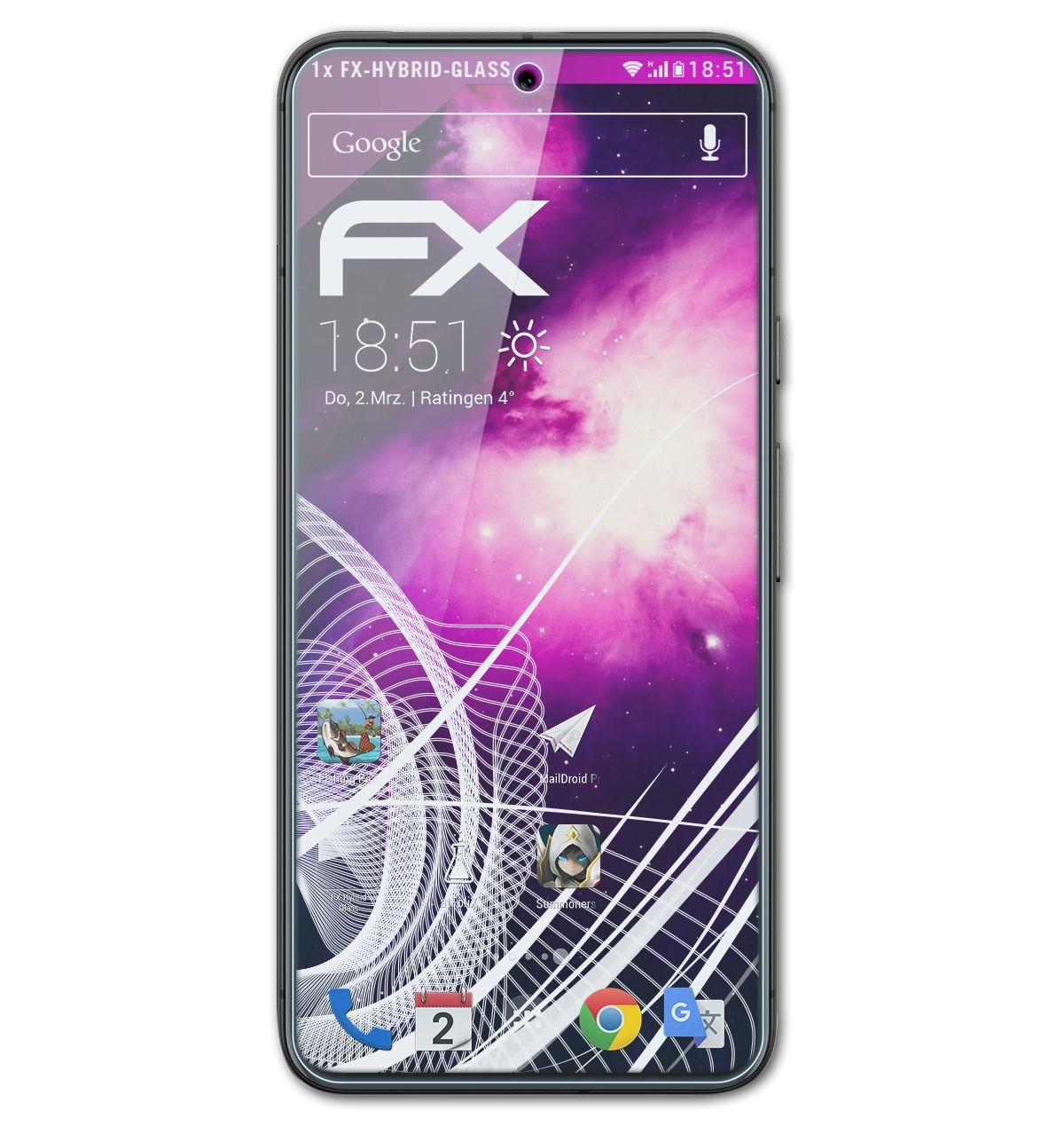 Schutzglas(für ATFOLIX 8) FX-Hybrid-Glass Google Pixel