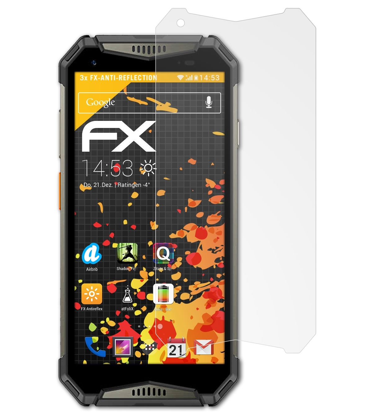 3x 20WT) Armor Displayschutz(für Ulefone ATFOLIX FX-Antireflex Power