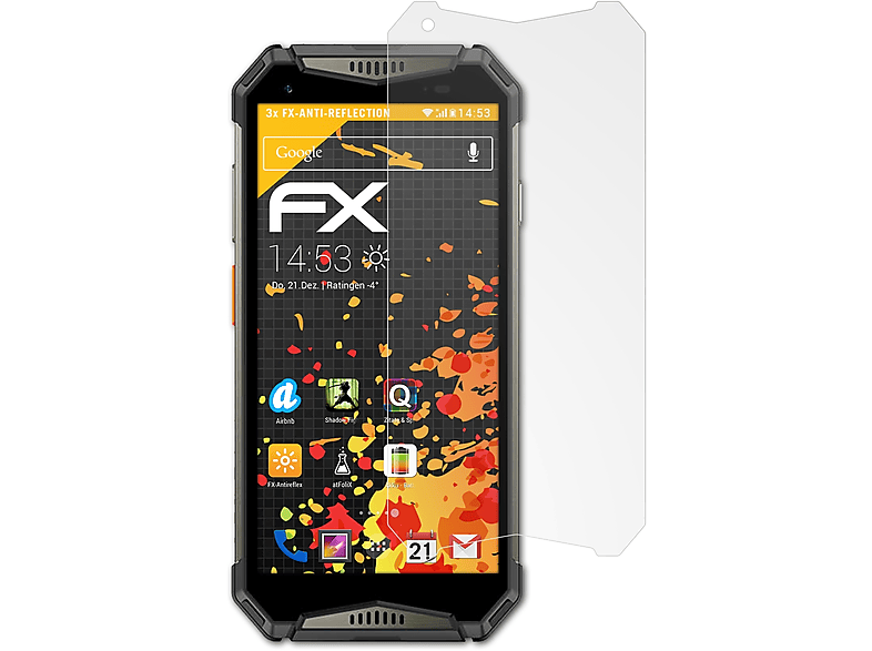 ATFOLIX 3x FX-Antireflex Displayschutz(für Ulefone Power Armor 20WT)