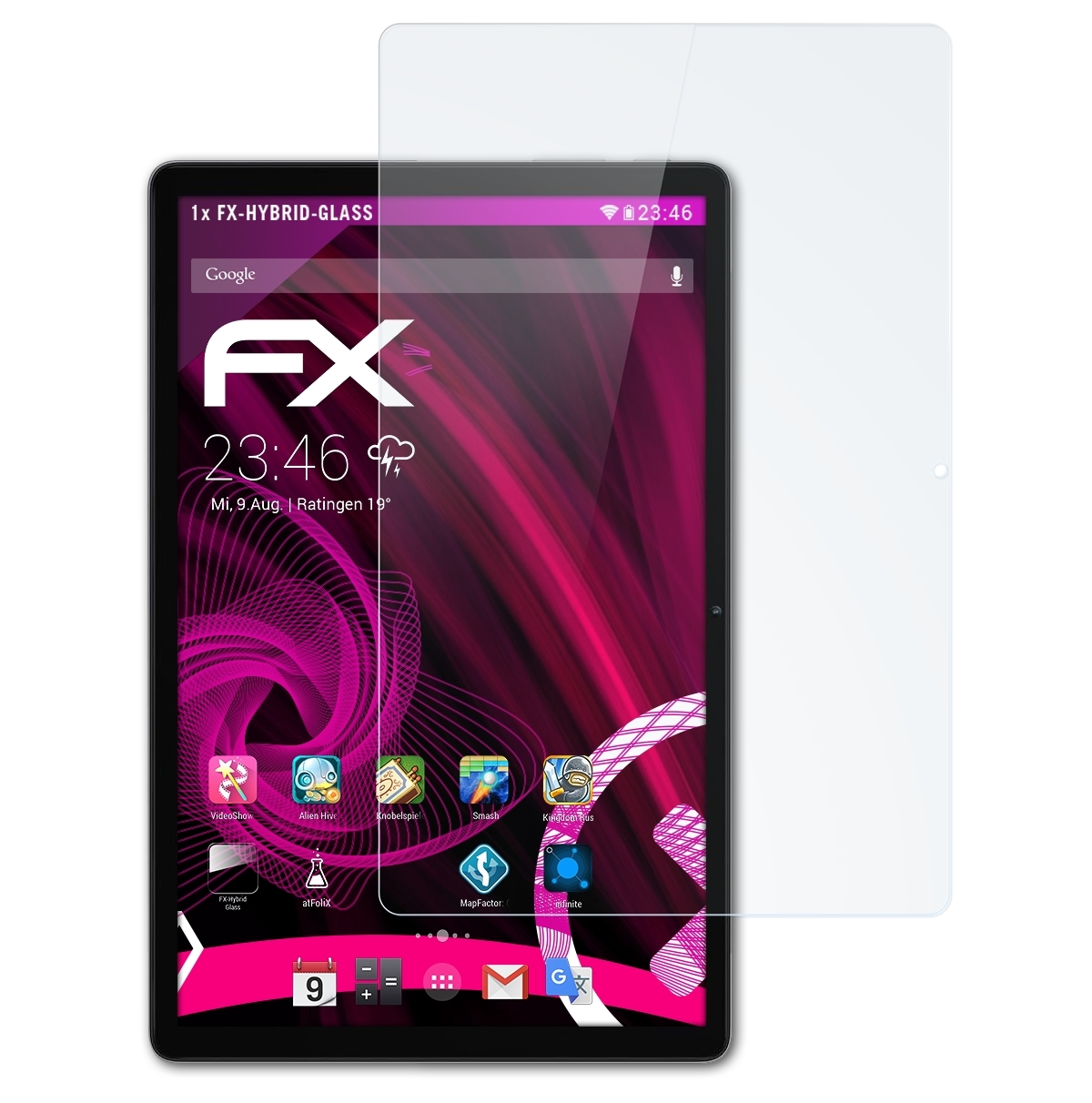 Tab FX-Hybrid-Glass 80) ATFOLIX Schutzglas(für Blackview