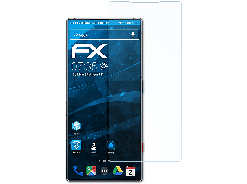ATFOLIX 3x FX-Clear Displayschutz(für RedMagic 8S Pro)