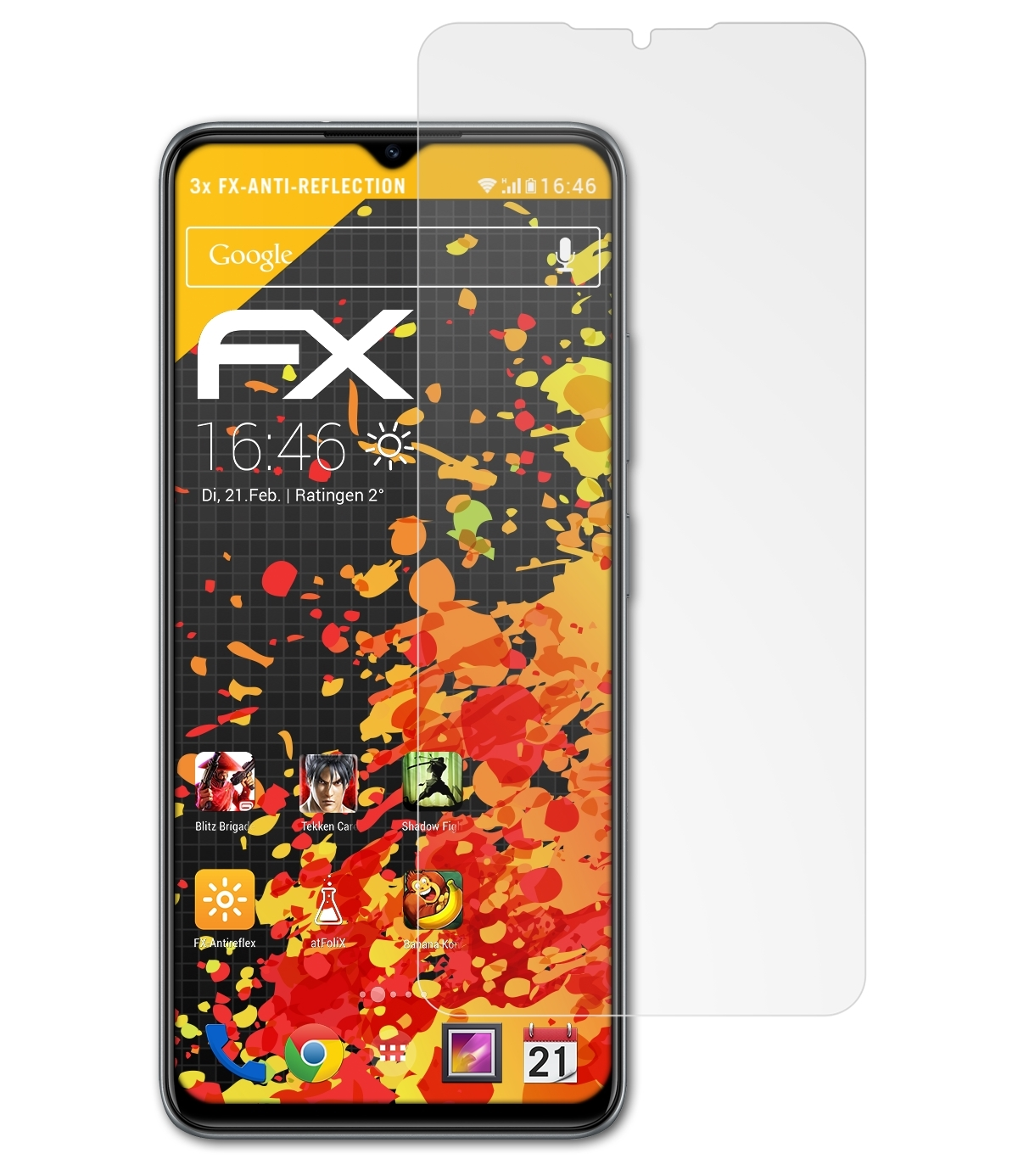 FX-Antireflex A73 Blade ZTE 3x Displayschutz(für 5G) ATFOLIX
