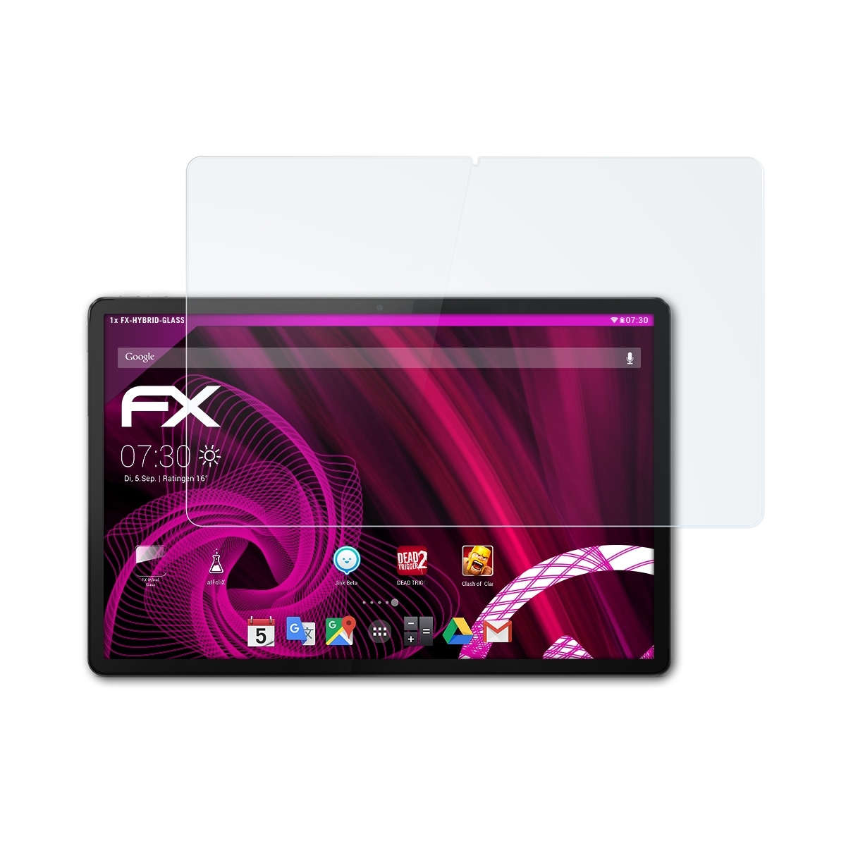 Lenovo P12) Tab ATFOLIX FX-Hybrid-Glass Schutzglas(für