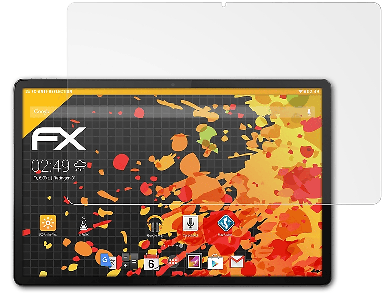 ATFOLIX 2x P12) Lenovo FX-Antireflex Displayschutz(für Tab
