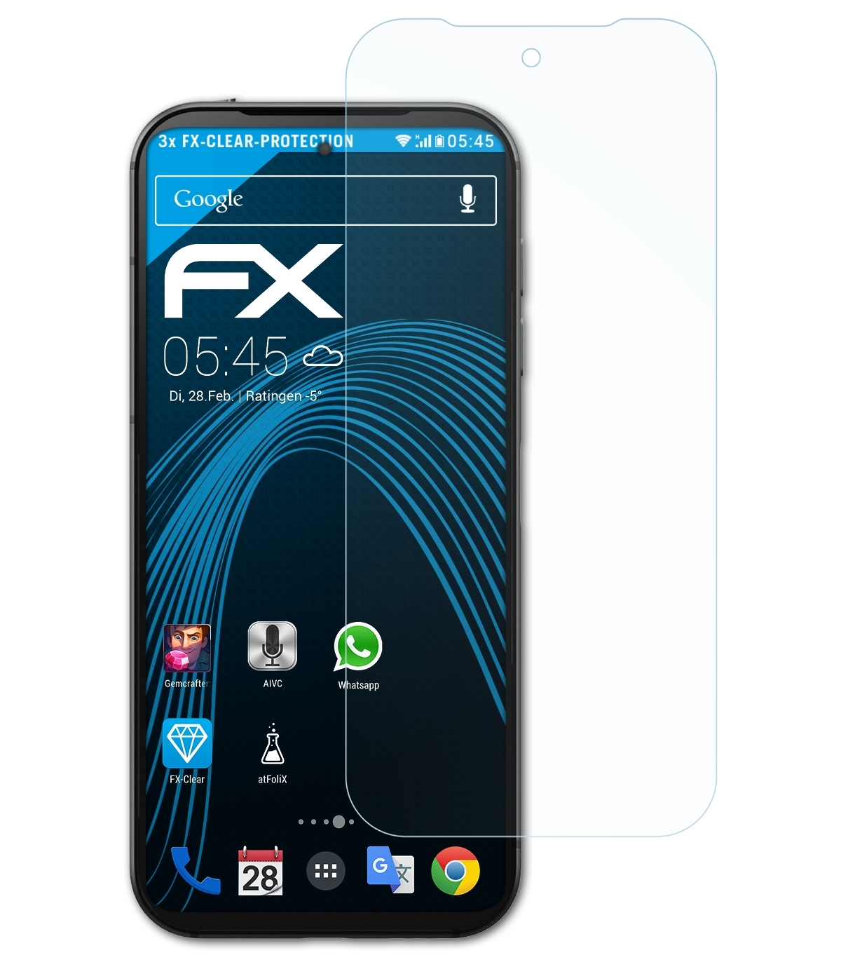 5) Fairphone ATFOLIX Displayschutz(für FX-Clear 3x