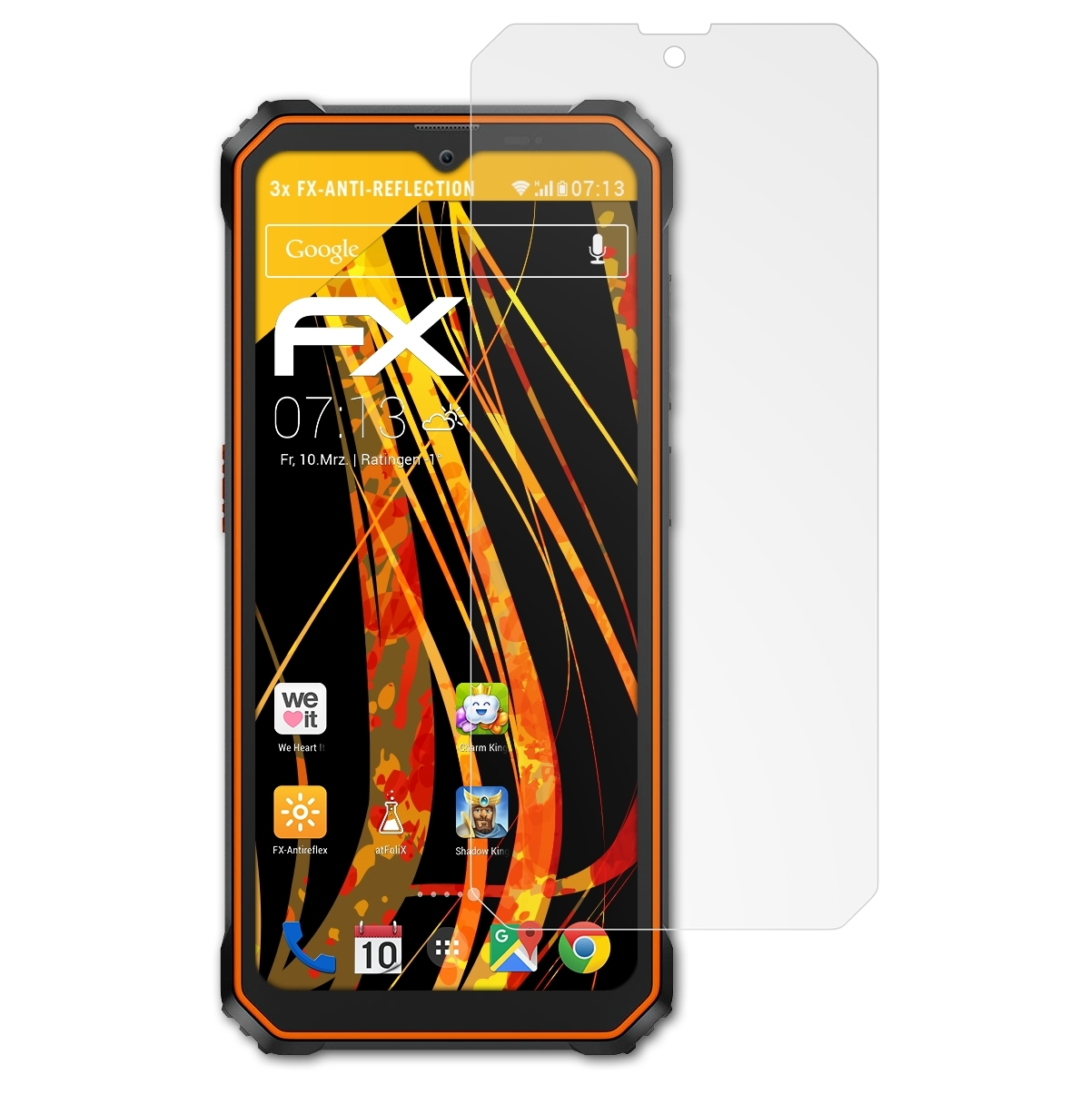 ATFOLIX 3x FX-Antireflex Displayschutz(für Blackview BV6200)