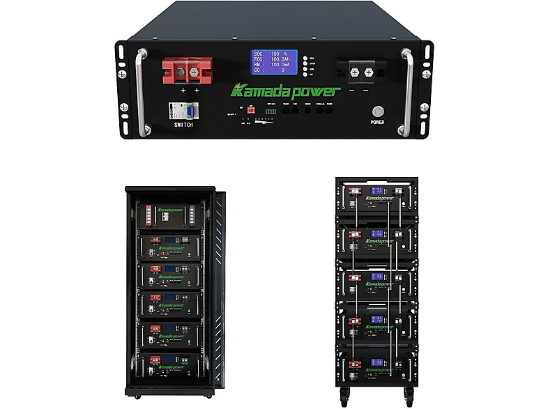 TZIPower PV Solarspeicher 48V / Solarspeicher mit Rollen Rack 10,24kWh mit 51,2V