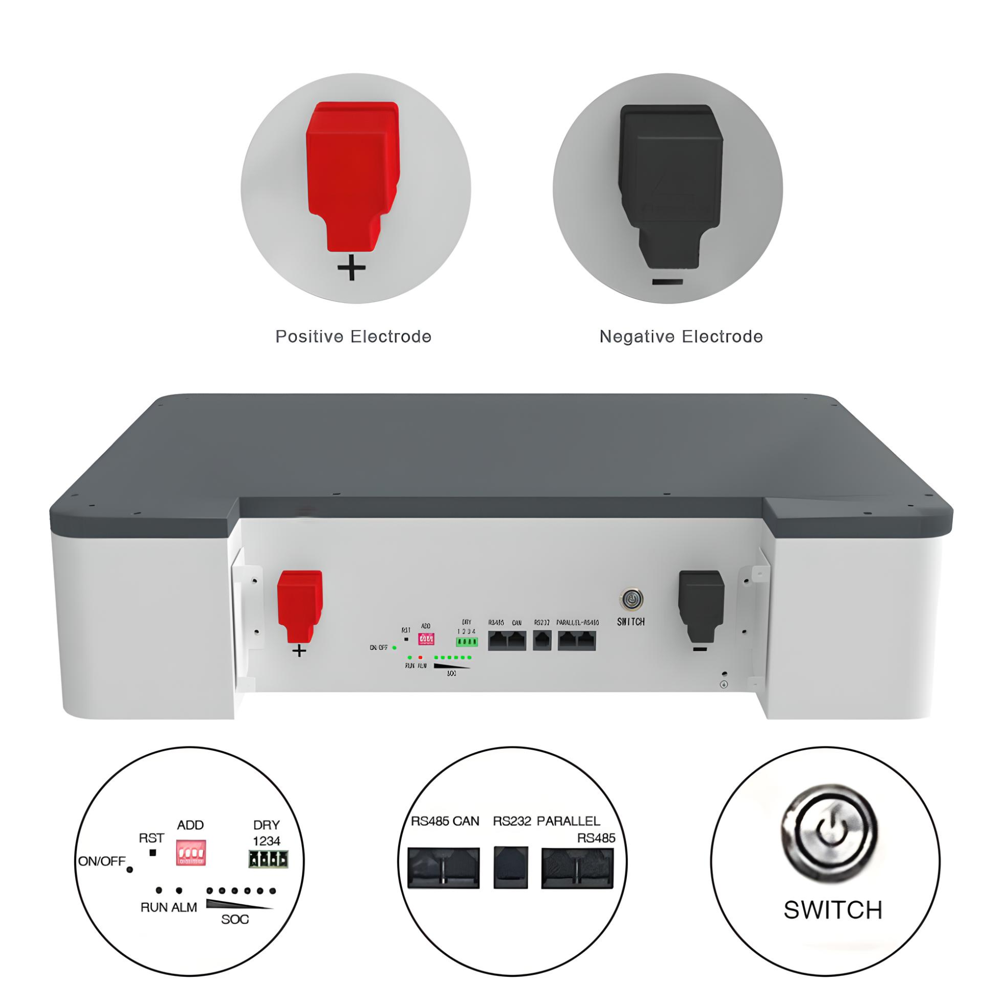 Stapelbar 48V PV TZIPower 5,12kWh Solarspeicher Solarspeicher 51,2V /