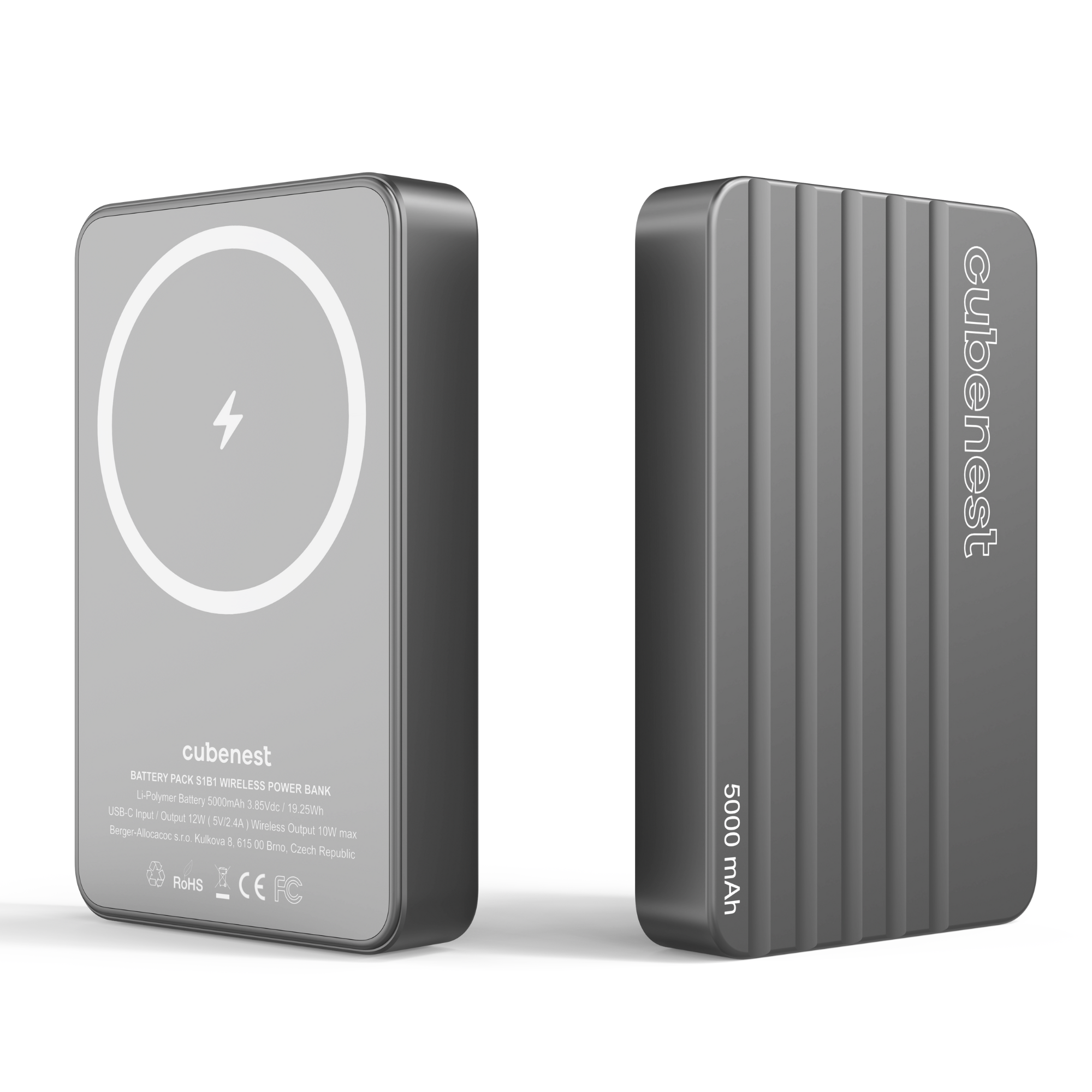 MagSafe Gray Magnetische kompatibel mAh S1B1 CUBENEST Powerbank 5000