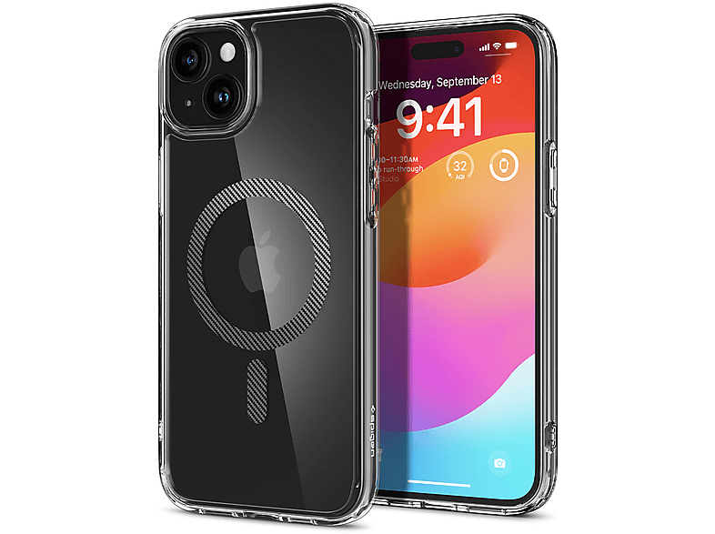 SPIGEN Ultra Hybrid MagFit, Backcover, BLACK APPLE, IPHONE 15