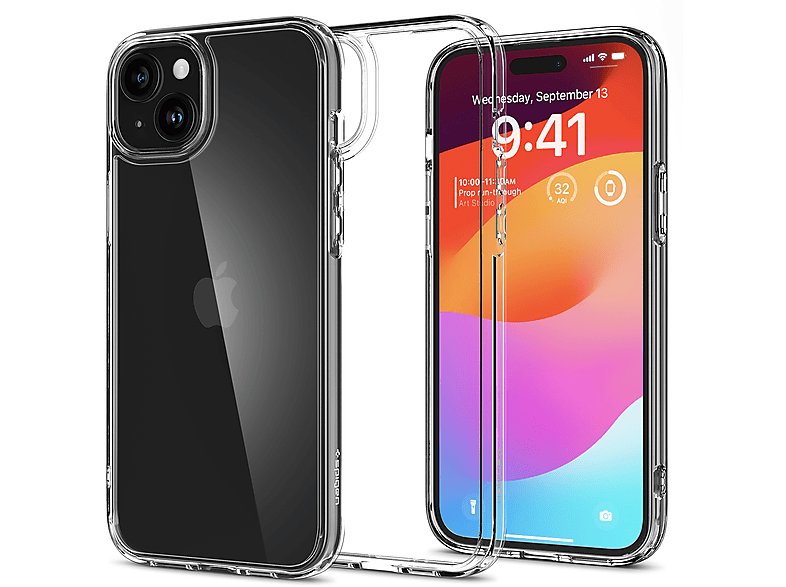 SPIGEN Ultra Hybrid, Backcover, APPLE, IPHONE 15, CLEAR SATURN