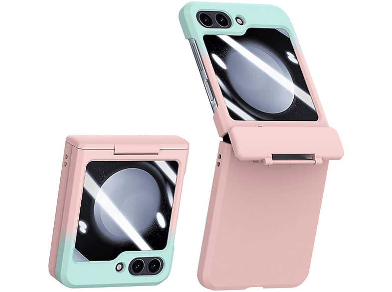 Cover Z Eisblau Case 5G, Skin Schutz Backcover, Folding Rosa WIGENTO Flip5 Samsung, / Galaxy Feel Hülle,