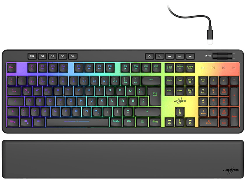 URAGE Exodus 515 Illuminated, Gaming-Tastatur, Rubberdome