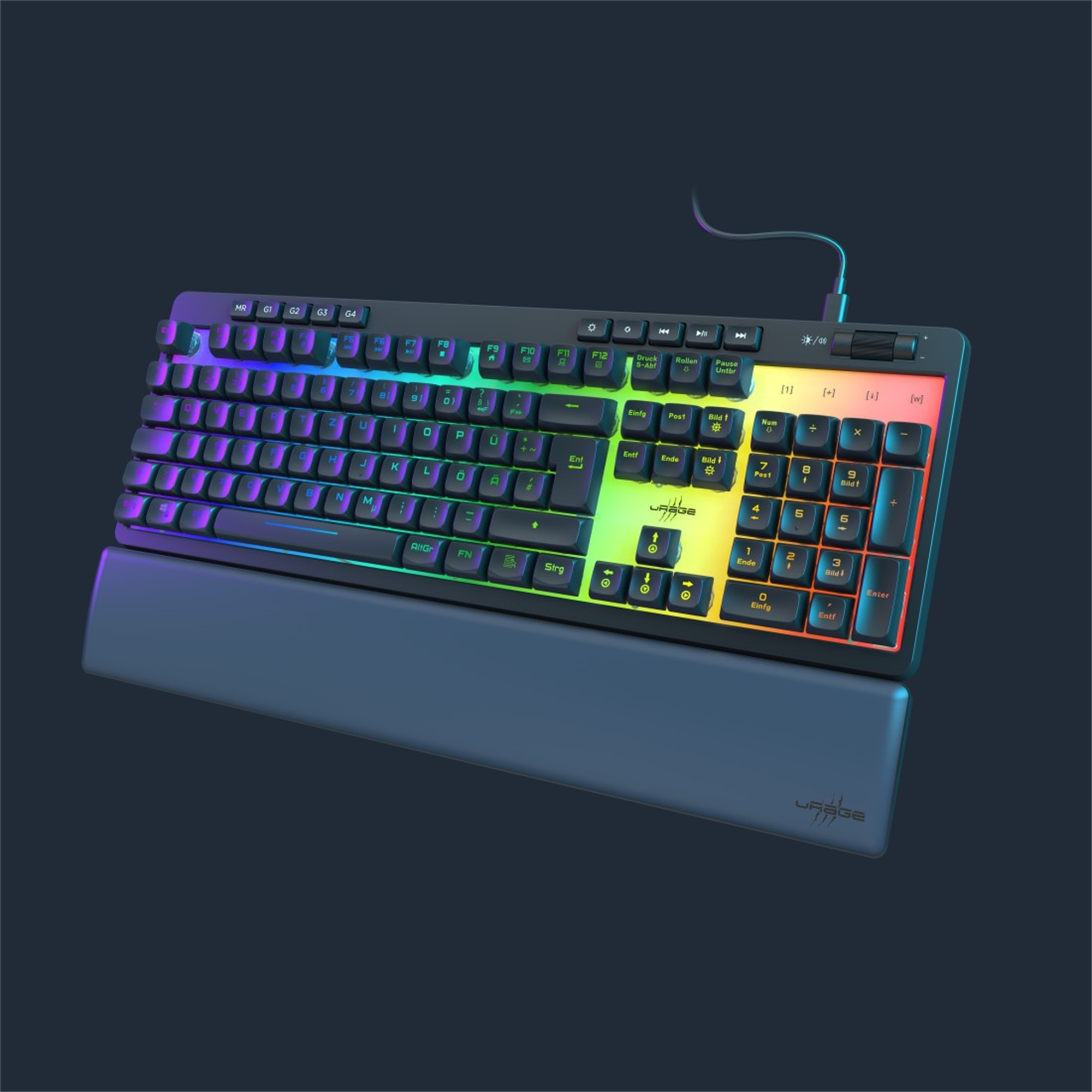 Exodus 515 Illuminated, URAGE Rubberdome Gaming-Tastatur,