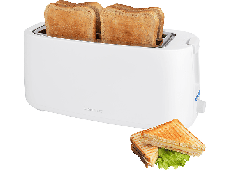 CLATRONIC TA 3802 Toaster Weiß (1400 Watt, Schlitze: 2)