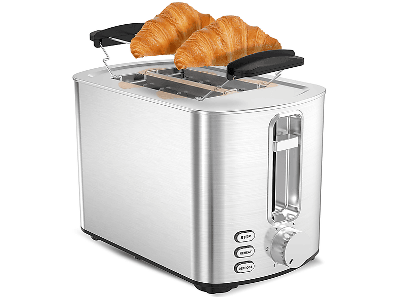 TURBOTRONIC BY Z-LINE TT-BF12 Toaster 2) Schlitze: (850 Silver Watt