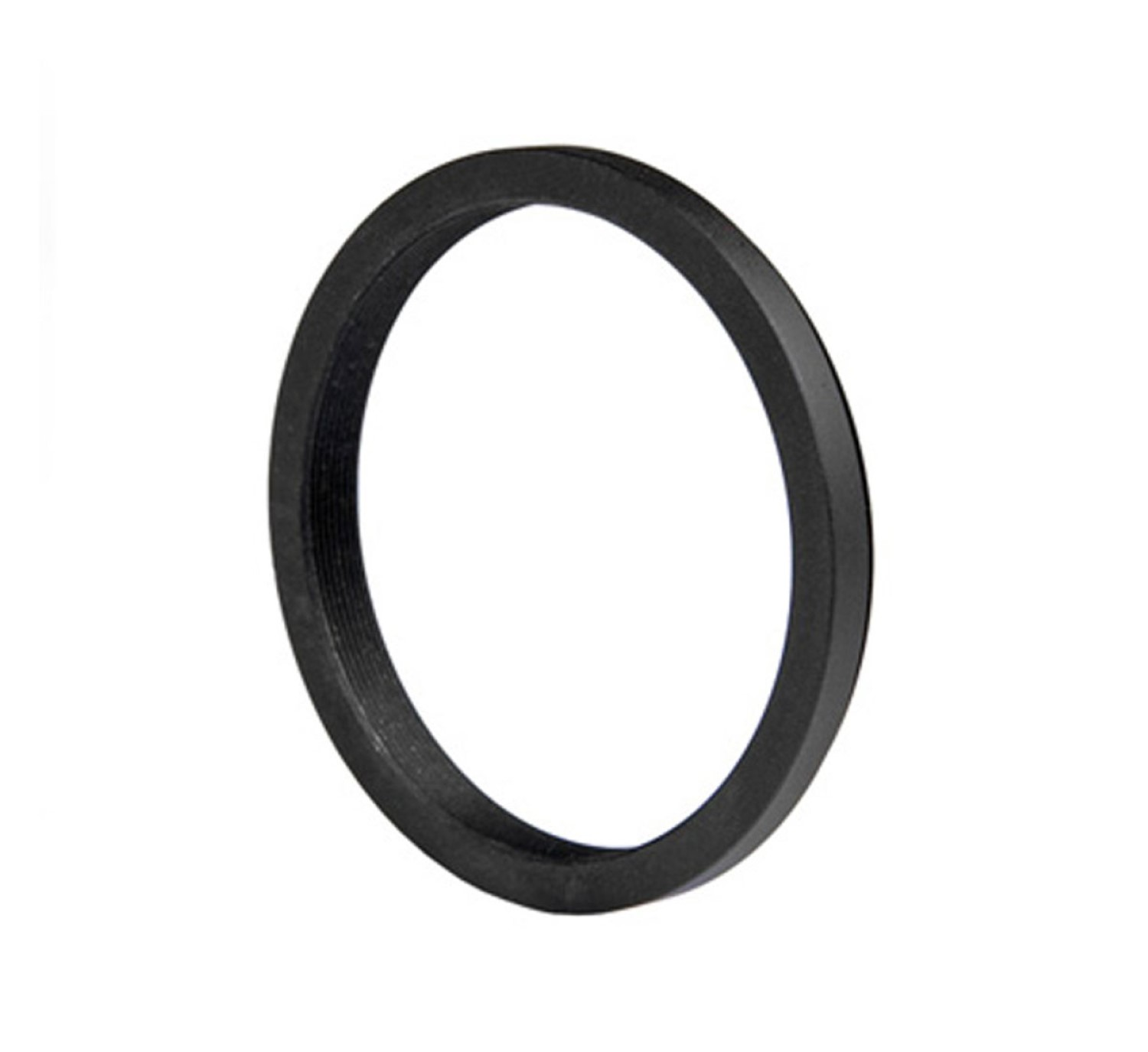 Schwarzer Objektivadapterring mit Innengewinde, leicht von oben gesehen.