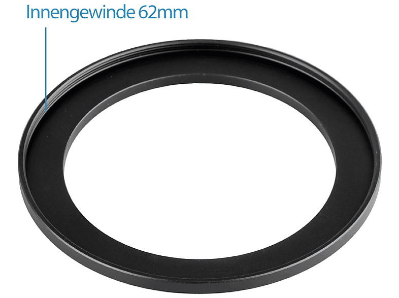 AYEX Step-Up Ring, Step-Up, Black, passend für Objektive mit Filtergewinde