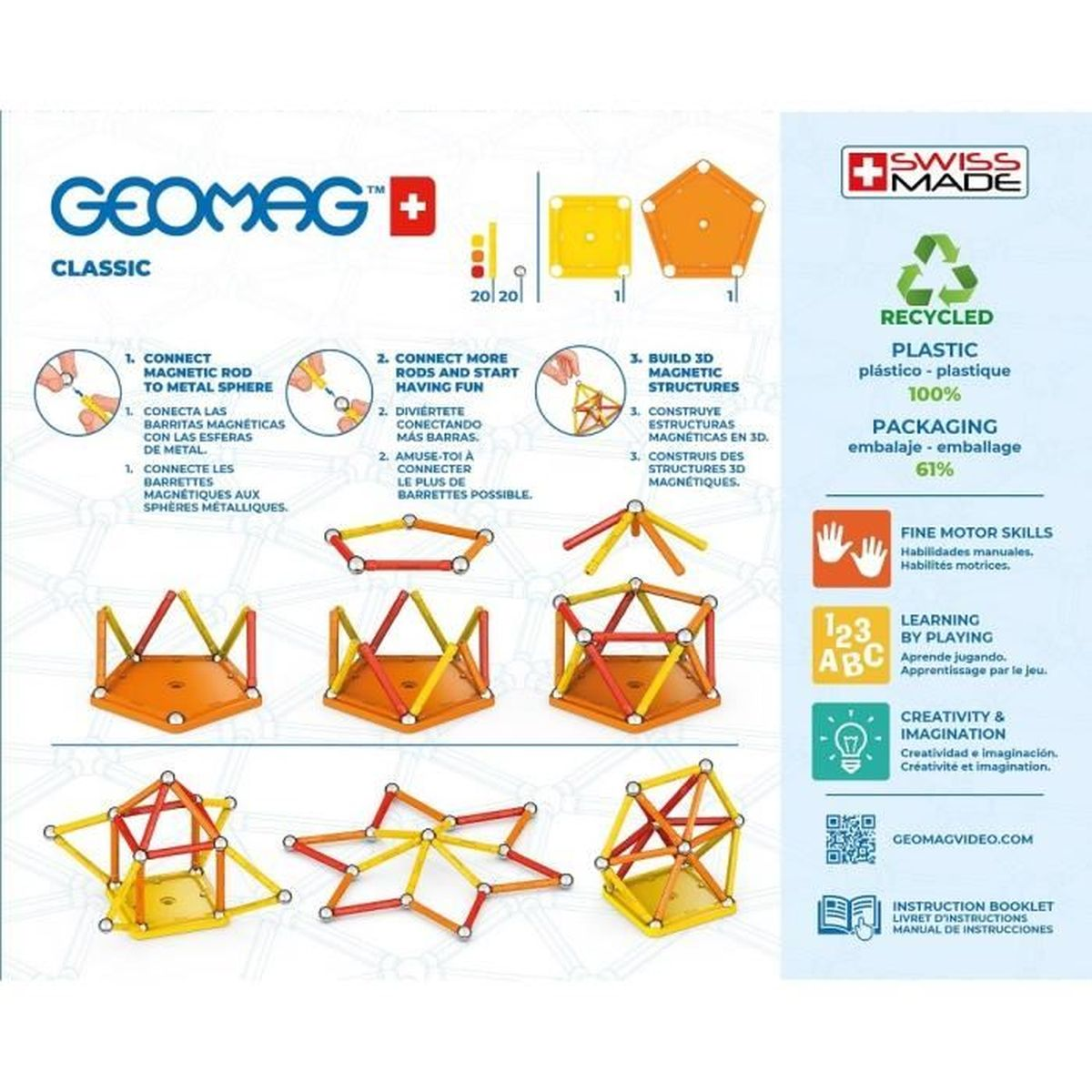 Geomag, Magnetspiel Magnetspiel Geomag pcs) BIGBUY bunt (42 FUN