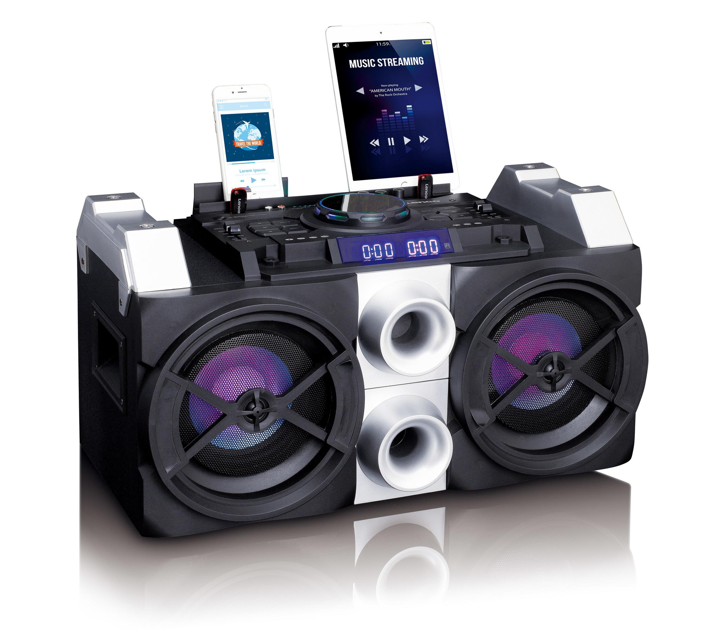 LENCO PMX-150 DJ-Mixer Schwarz-Silber Lautsprecher - Bluetooth - Aktiv, - Bluetooth